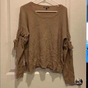 Tan sweater with arm ties